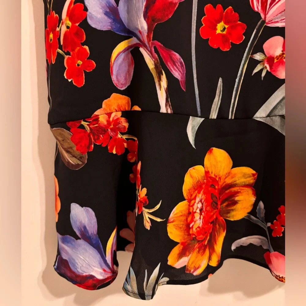 J.crew Tie-Neck Midnight Dutch Floral Fit & Flare Dress - Picture 8 of 12